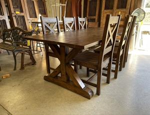 Ensemble de chaises de table à manger en chêne et acacia fait à la main d'inspiration vietnamienne - Product Image 6