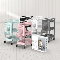 Chariot de Salon de Beauté Wallybeauty Nouveau Design à 3 Niveaux pour Pédicure, Spa et Manucure