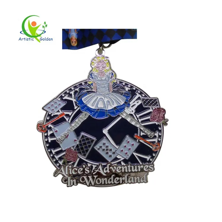 Medallas de gimnasia alemana, diseño personalizado, coche de maratón en blanco, organización de Metal
