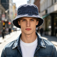 Topi Bucket Katun Cuci Model Lebar untuk Liburan Pantai, Pelindung Matahari di Pinggir Kolam Renang, Topi Nelayan Unisex, Cocok untuk Musim Panas, Resor Tepi Laut, dan Liburan Kapal Pesiar