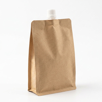Pochette à bec verseur en papier kraft écologique et recyclable avec impression sérigraphique pour l'emballage alimentaire et liquides