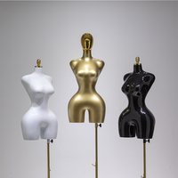 Mannequin de présentation demi-corps en plastique doré grande taille pour femme, effet rehausseur de fesses