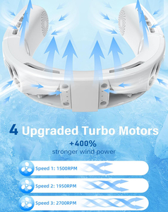 Ventilateur de cou sans pales portable et pliable 2000 mAh rechargeable pour extérieur, modèle 2025 – Vente en gros - Product Image 4