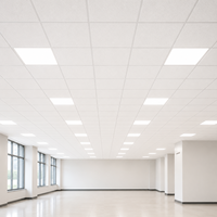 Plaque de plafond acoustique en fibres minérales insonorisante et ignifuge Classe A 600*600mm à bords carrés pour immeuble de bureaux