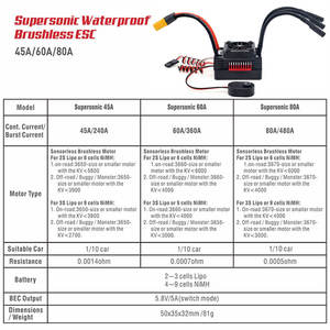 Controlador de Velocidad Electrónico (ESC) <span class=keywords><strong>Rocket</strong></span> <span class=keywords><strong>V2</strong></span> Impermeable 45A 60A 80A sin Escobillas, a Prueba de Polvo, para Autos RC 1/8 1/10 1/12, Crawler, Barco - Product Image 5
