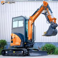 Mini-pelle sur chenilles hydraulique complète de 3 tonnes avec moteur Yanmar, cabine incluse, pour travaux efficaces en ferme et serre