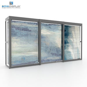 2024 Schlussverkauf hochwertiges Metall-Push-Pull-Laden Schiebetisch teppich-Vorführständer Verkauf - Product Image 1