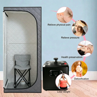 Sauna portable pour la maison, tente de sauna à vapeur pour tout le corps, boîte de sauna pliable mobile d'angle, sauna pour 1 personne avec pot à vapeur de 3L