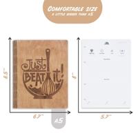 8,5x11 4x6 tarjeta cuero madera personalizado familia libro de cocina en blanco libro de cocina 3 anillos Carpeta de recetas con fundas de plástico