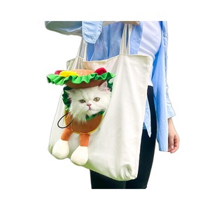 <b>Pet</b> <b>Carrier</b> Backpack For Cats Dogs Portable Bag With Burger Design M L Size Polyester Material - Product Image 5