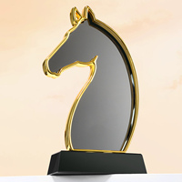 Coupe de récompense de la compétition de gravure sur métal 2026, trophée sur le thème du cheval