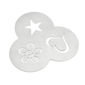Stencil per Cappuccino, Stencil per Decorazione Caffè, Stencil per Latte Art, Utensili per Caffè e Tè, Stencil in Metallo 18/0 per Preparazione Caffè - Product Image 1