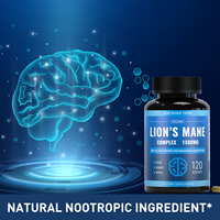 Qinshantang Extrait de Champignon Crinière de Lion Bio en Capsules 10% Supplément 1500mg avec Poivre - 180 Capsules Végétaliennes - 6 Mois