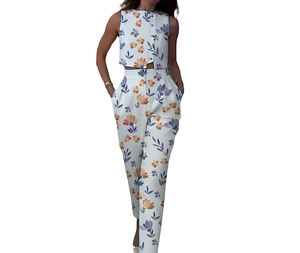 Producto Nuevo, Conjunto de Pantalones Rectos sin Mangas con Botones y Chaleco de Cintura Alta en Color Sólido para Mujer, a la Moda - Product Image 1