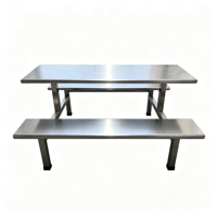 Ensemble de table et de chaises de salle à manger en acier inoxydable moderne, mobilier commercial pour hôtel, école, bureau