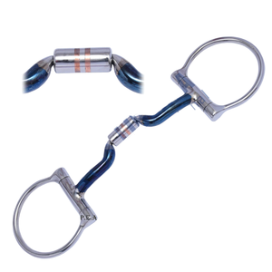 Bocado de acero inoxidable Sweet Euro Cavall Industries con incrustaciones de cobre y diseño de doble articulación ECI-BITS-2 para entrenamiento de equitación - Product Image 1