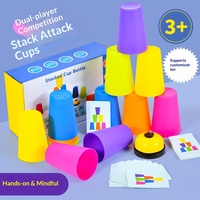Juego de Apilar Vasos con Tarjetas, Juguete Educativo para Niños, Desarrollo Intelectual, Reconocimiento de Colores, Entrenamiento Lógico