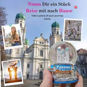<strong>Wholesale</strong> Passau Landmark Eco-friendly Glass <strong>Globe</strong> <strong>Snow</strong> <strong>Globe</strong> Resin Base Historic City Building Design Custom Tourist Souvenir - Product Image 2
