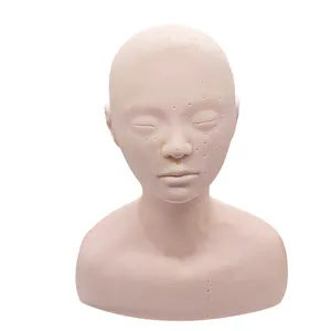 Mềm PVC acupoint thực hành mannequin đầu massage châm cứu đào tạo đầu với vai cho da quản lý vẻ đẹp