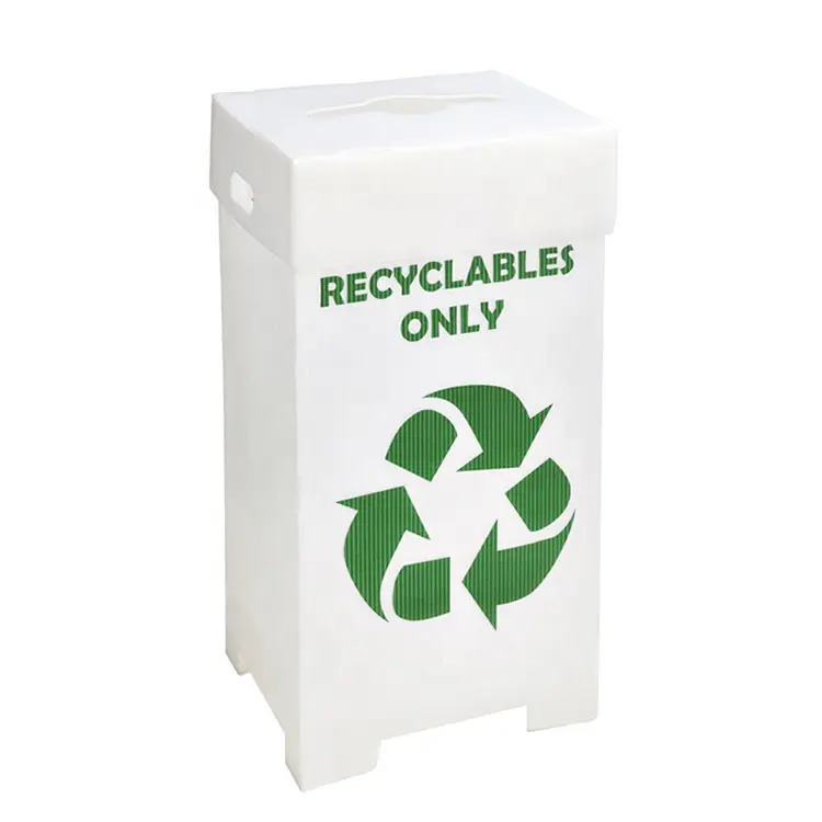 OEM coroflute plastic bin Accepted Colorful Foldable pp corrugated plastic Recycle Bin Storage Box For Waste