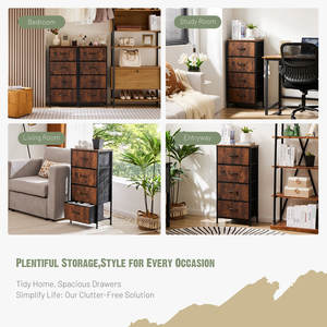 Commode moderne à 4 niveaux en métal massif et en bois Armoire de rangement personnalisée à 4 tiroirs pour la chambre à coucher pour le salon - Product Image 6