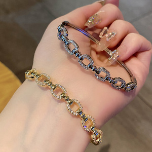 Gold And Silver <b>Copper</b> <b>Bracelet</b> Micro Insert Party Jewelry B288 - Product Image 1