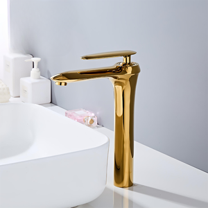 Rubinetto <span class=keywords><strong>miscelatore</strong></span> monocomando multifunzione in ottone per lavabo, caldo/freddo, cromato, a cascata, colore oro, di grandi dimensioni, per vendita all'ingrosso - Product Image 1