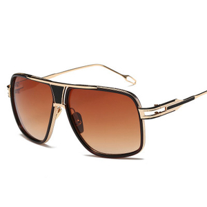 2021 của phụ nữ Gothic steampunk Kính mát cổ điển vuông mặt lá chắn với khung vàng quá khổ rihanna phong cách bùng nổ bm17214 - Product Image 6