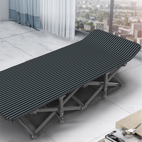 Lit de camping pliable en métal Oxford léger et inclinable - Utilisation portable en extérieur en cas d'urgence pour le bureau et l'hôpital