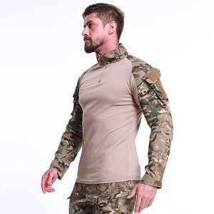 T-shirt à manches longues <span class=keywords><strong>camouflage</strong></span> pour <span class=keywords><strong>homme</strong></span> 100% coton respirant écologique col roulé <span class=keywords><strong>chasse</strong></span> en plein air équitation tactique - Product Image 2