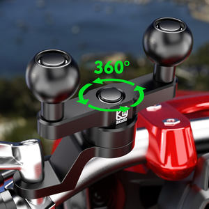 <span class=keywords><strong>Support</strong></span> de rétroviseur de <span class=keywords><strong>moto</strong></span> à double rotule 1 pouce, rotule en TPU antidérapante, base de montage de rétroviseur en aluminium CNC pour <span class=keywords><strong>support</strong></span> de téléphone - Product Image 2