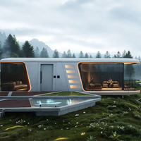 Maison capsule préfabriquée en acier écologique Carter avec chambre, salle de bain et salon pour usage commercial