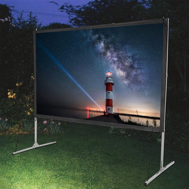 100 120 135 150 200 Inch Fast Folding Projection Screen Portable Outdoor Front/Rear Projector Easy Install TELON MGF-OSF Flight