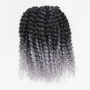Malleybob Extensions de cheveux en crochet Short Passion <span class=keywords><strong>Twist</strong></span> <span class=keywords><strong>Afro</strong></span> Kinky Curly Burgundy Black Braids Protein Fiber pour femmes hommes - Product Image 3