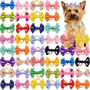 colorful Cute Maltese <b>Bow</b> <b>dogs</b> <b>hair</b> ties Daily use Soft Elastic Adjustable <b>dog</b> grooming <b>hair</b> bands - Product Image 1