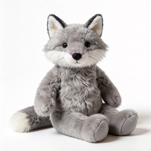 Nouvelle Peluche Renard Gris Adorable, Jouet en Peluche Renard Personnalisable, Poupée en Peluche Renard Gris - Product Image 4