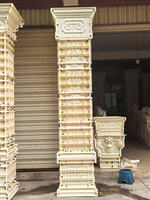 Coffrage décoratif en ABS pour pilier romain, diamètre 50 cm, motif doré de luxe en relief, moule réutilisable pour pilier de portail de villa
