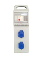 Boîte de distribution portable DX105 de type valise, étanche IP54, avec protection RCD 12A, 220V, double ou triple position