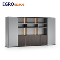 Meuble de bureau commercial EGROspace : Armoire de rangement exécutive en bois avec tiroirs verrouillables et portes pour dossiers