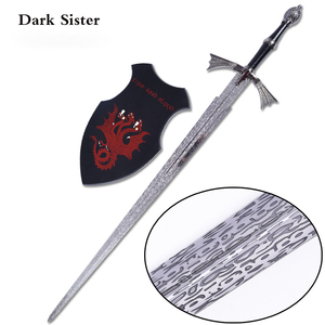 Sabre de Chevalier Dark Sisters en Acier Inoxydable, Lame Droite, Accessoire de Jeu et de Film, Artisanat Décoratif, Non Affûté - Product Image 1