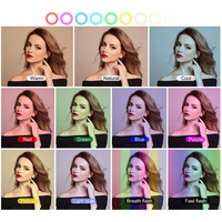 Lampu Cincin LED RGB 18 Inch Daya Tinggi dengan Remote Control, Ringlight untuk Kecantikan, Selfie, Video Studio, Dilengkapi Tas dan Tripod