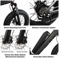 Vélo de montagne électrique à suspension intégrale à bas prix, 48V 750W, 26 pouces, batterie intégrée, pneus larges