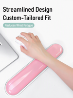 Repose-poignets ergonomique en silicone transparent MOFii Jelly Cool Touch, doux et confortable, pour clavier mécanique long, idéal pour les femmes au bureau