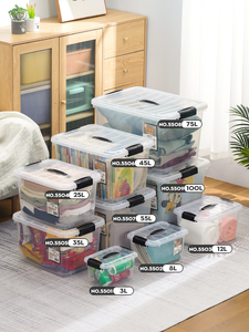 Xingsheng <span class=keywords><strong>Quart</strong></span> Hộp Đựng Đồ Ăn Nhẹ Bằng Nhựa Trong Suốt 25L Có Tay Cầm Bánh Xe Hộp Đựng Đồ Chơi Trong Suốt Chịu Tải Nặng - Product Image 2