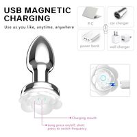 Dildo anal électrique lumineux pour adultes, jouets intimes pour couples, vibrateur à télécommande, plug anal en métal, contrôle par application, 9 fréquences