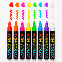 Marcadores de Tiza Líquida al por Mayor para Venta al por Menor, Punta de Bolígrafo Reversible de 6 mm, Marcador Fluorescente para Ventanas de Vidrio, Borrable en Seco y Húmedo