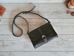 Handmade Leather Crossbody Bag Personalized <b>Small</b> <b>Purse</b> Cute Black Shoulder Handbag for <b>Women</b> Gift Travel Casual Everyday - Product Image 3
