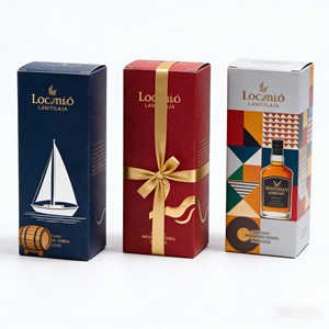 Boîtes en carton ondulé de luxe personnalisées en usine, imperméables, pour l'emballage <span class=keywords><strong>cadeau</strong></span> et l'expédition de vin en bouteille, avec poignée - Product Image 1