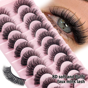 Faux cils en vison synthétique 25 mm, boucles naturelles, bande transparente invisible, réutilisables, cils supérieurs - Product Image 5