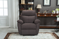 Fauteuil inclinable pivotant avec massage et éclairage LED, revêtement en tissu technique, structure métallique, télécommande pour salon